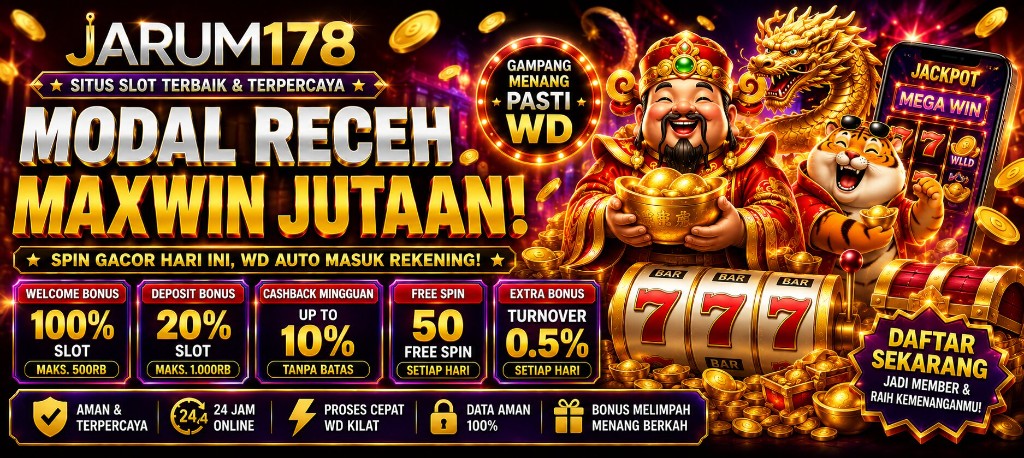 Banner MegaWin777 modal receh maxwin jutaan — bonus slot jackpot 100%, cashback emas, free spin 777