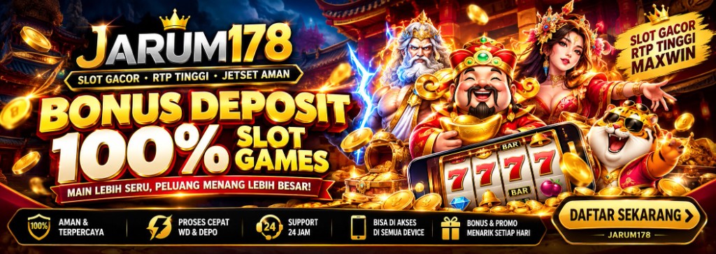 Banner MegaWin777 bonus deposit 100% slot — RTP kompetitif, peluang jackpot optimal